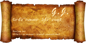 Grünauer József névjegykártya